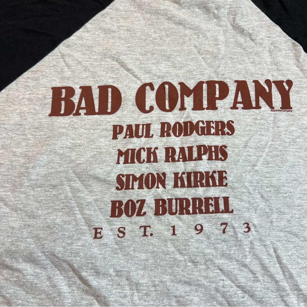 Bad Company Classic Rock Band Raglan T-Shirt XXL Paul Rodgers Band Tee - Picture 6 of 7